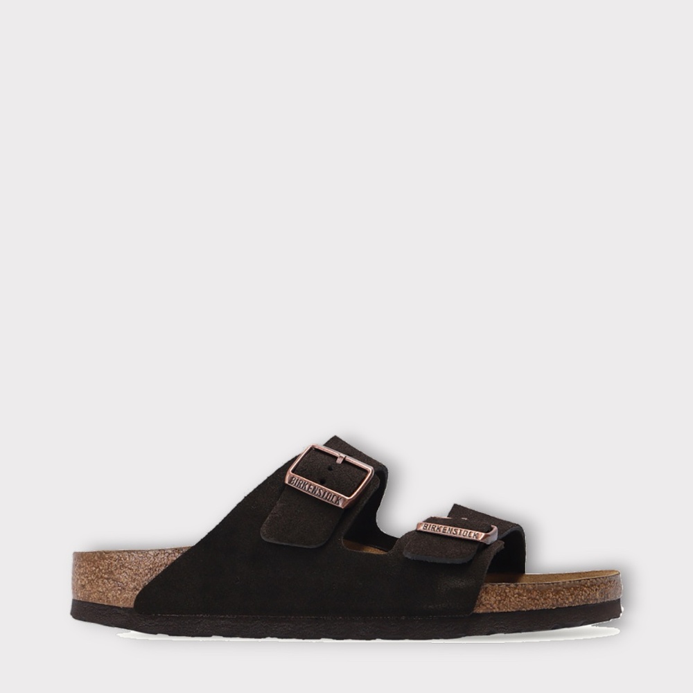 Birkenstock Arizona BS Unisex Slide Sandals in Mocha Suede. 0951311